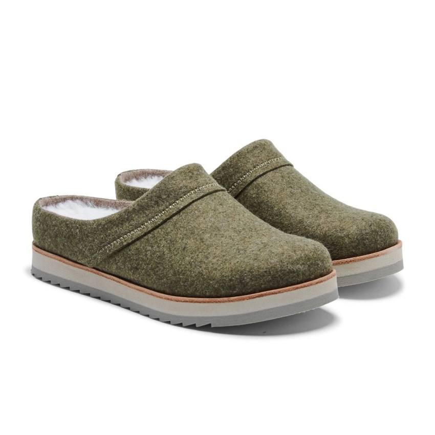 Sabots Merrell Juno Clog Wool Vert Olive Femme | A.J.NGAY